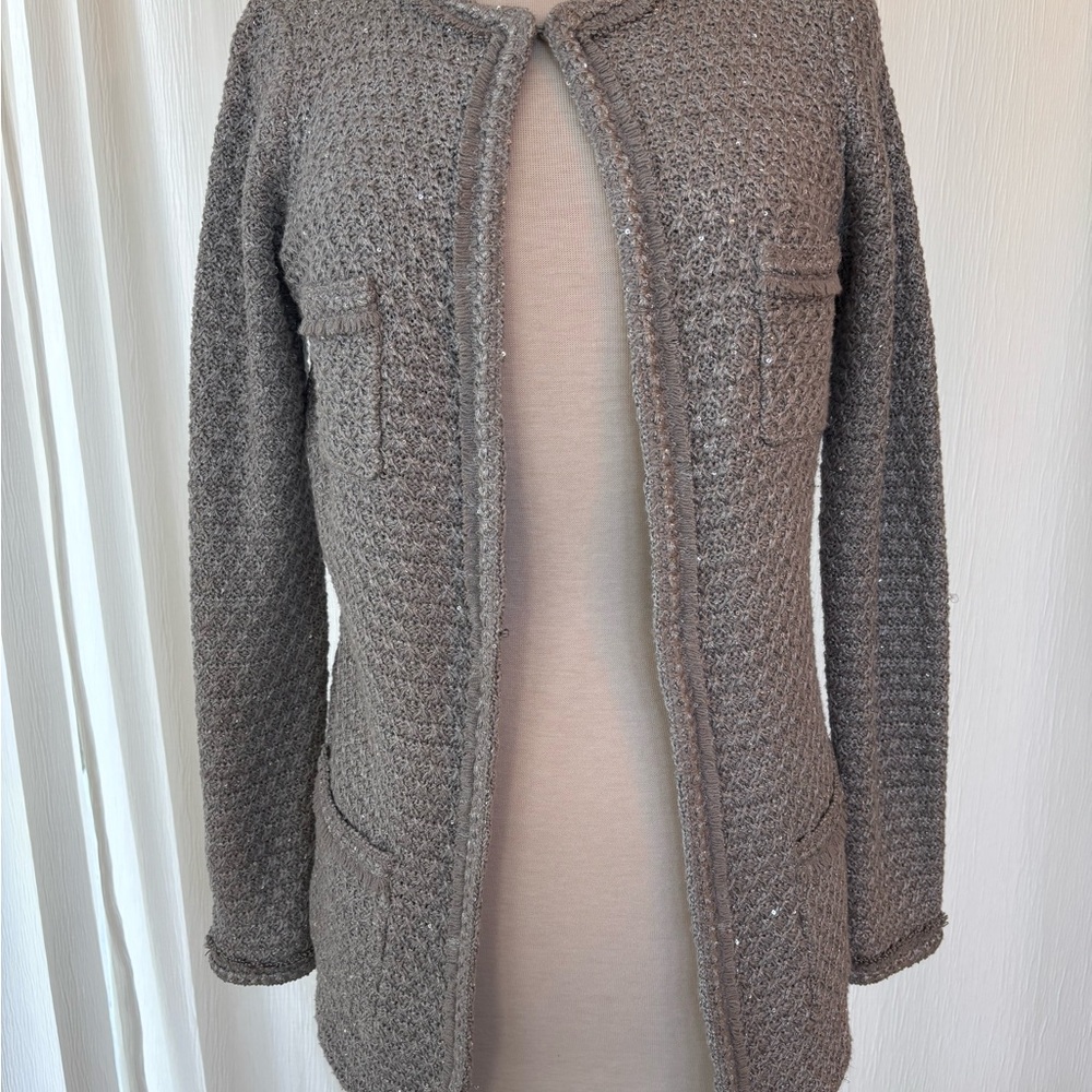 White House Black Market Gray Textured Blazer
